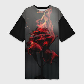 Платье-футболка 3D с принтом Цветок в Белгороде,  |  | валентина | любовь | огонь | самая красивая | самый лучший | футболка | цветок