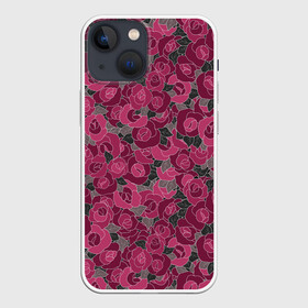 Чехол для iPhone 13 mini с принтом Красные и розовые  розы в Белгороде,  |  | детский | красные розы | модный | розовые розы | розы | скетч | современный | цветочный узор | цветы