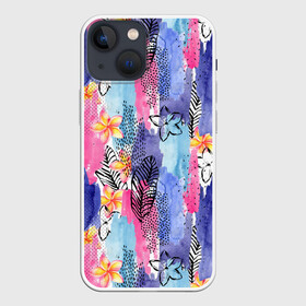 Чехол для iPhone 13 mini с принтом осенний паттерн в Белгороде,  |  | картина | кисть | краски | листья | осень | паттерн | холст | художник | цветы