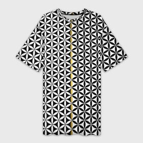 Платье-футболка 3D с принтом Цветок Жизни (чёрно белый) в Белгороде,  |  | Тематика изображения на принте: геометрия пространства | герметизм | древо жизни | друнвало мельхиседек | золотое сечение | куб метатрона | матрица | мудрость | роза мира | сакральная геометрия | семя жизни