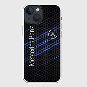 Чехол для iPhone 13 mini с принтом MERCEDES LOGO NEON в Белгороде,  |  | amg | mercedes | авто | автомобиль | иномарка | логотип | машина | мерс | мерседес | соты | стальная броня | текстура