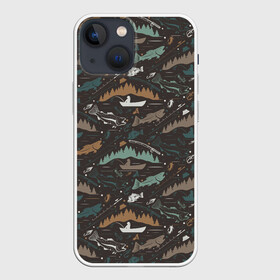 Чехол для iPhone 13 mini с принтом На Рыбалке в Белгороде,  |  | блесна | воблер | донка | закидушка | крючок | подсак | поплавок | природа | рыба | рыбак | рыбалка | рыбная ловля | рыболов | садок | снасти | спиннинг | удочка | уха | хобби