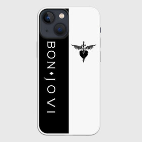 Чехол для iPhone 13 mini с принтом BON JOVI BLACK WHITE в Белгороде,  |  | Тематика изображения на принте: bon jovi | have a nice day | john | альбом | арена | бон | бон джови | глэм | группа | джови | джон | метал | музыка | надпись | песни | поп | попрок | рок | рокер | смайл | солист | софт | стена | хард | хеви | хевиметал