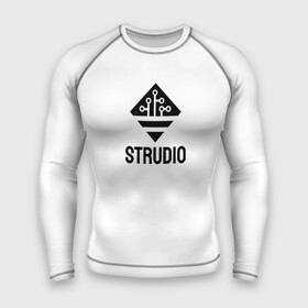 Мужской рашгард 3D с принтом Strudio logo(white) в Белгороде,  |  | kingdoms life | strudio | игры | пиксели | простота | стратегии