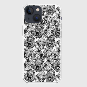 Чехол для iPhone 13 mini с принтом Злые Гориллы   Паттерн в Белгороде,  |  | africa | afrika | angry | ape | apes | black white | gorilla | gorillas | gorillaz | hip hop | monkey | pattern | raging | sketch | африка | африканский узор | злые обезьяны | мартышка | примат | приматы | рисунок | рисунок карандашом | скетч | узор | хип