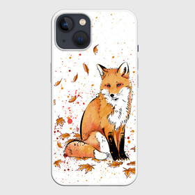 Чехол для iPhone 13 с принтом ЛИСА В ЛИСТЬЯХ   ОСЕННЕЕ НАСТРОЕНИЕ   FOX IN THE FOREST в Белгороде,  |  | autumn | forest | fox | животные | звери | лес | лиса | листья | музыка | ноты | осень | песни | природа