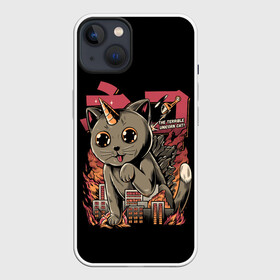 Чехол для iPhone 13 с принтом АНИМЕ КОТ ЕДИНОРОЖЕК в Белгороде,  |  | anime | cat | city | japan | manga | unicorn | аниме | великан | город | единорог | звери | кот | котик | манга | милый | монстр | пушистый | япония