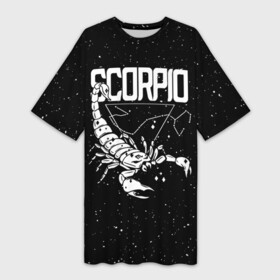 Платье-футболка 3D с принтом Dark Scorpio в Белгороде,  |  | scorpio | zodiac | астрология | гороскоп | гороскопы | зз | знаки зодиака | зодиак | скорпион