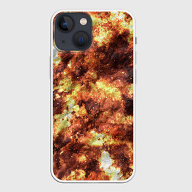 Чехол для iPhone 13 mini с принтом Кожаный камуфляж в Белгороде,  |  | burns | camouflage | dirty | disguise | leather | stains | грязные | камуфляж | кожа | маскировка | обгорелая | ожоги | пятна | разводы