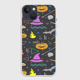 Чехол для iPhone 13 с принтом Уютный Halloween в Белгороде,  |  | halloween | ведьма | летучая мышь | тыква | хэллоуин