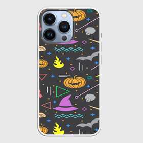 Чехол для iPhone 13 Pro с принтом Уютный Halloween в Белгороде,  |  | halloween | ведьма | летучая мышь | тыква | хэллоуин