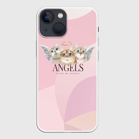 Чехол для iPhone 13 mini с принтом Кошечки   ангелы в Белгороде,  |  | angels | ангел | ангелы | кот | котенок | котик | кошка | милая