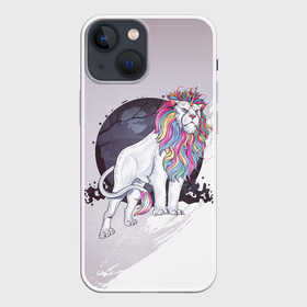 Чехол для iPhone 13 mini с принтом Царь единорогов в Белгороде,  |  | арт | графика | единорог | животные | звери | лев | мифы | рог | царь зверей