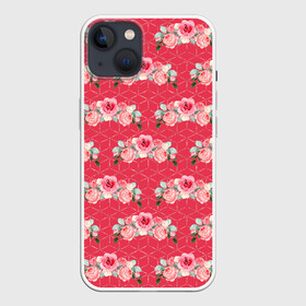 Чехол для iPhone 13 с принтом Красные розы паттерн в Белгороде,  |  | rose | паттерн | розочки | розы | цветки | цветочки | цветы