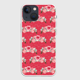 Чехол для iPhone 13 mini с принтом Красные розы паттерн в Белгороде,  |  | rose | паттерн | розочки | розы | цветки | цветочки | цветы