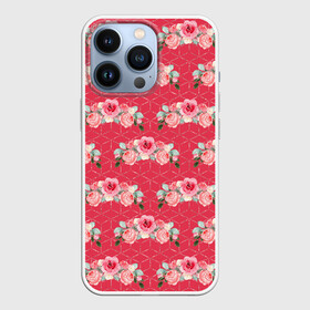 Чехол для iPhone 13 Pro с принтом Красные розы паттерн в Белгороде,  |  | rose | паттерн | розочки | розы | цветки | цветочки | цветы