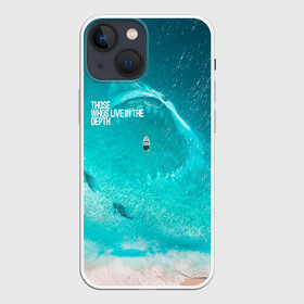 Чехол для iPhone 13 mini с принтом Shark in sea в Белгороде,  |  | акула | арт | бирюза | море | пляж