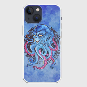 Чехол для iPhone 13 mini с принтом Мистер Осьминог в Белгороде,  |  | арт | графика | моллюск | морские жители | мультяшка | осьминог