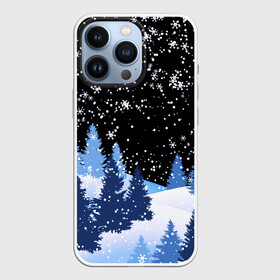 Чехол для iPhone 13 Pro с принтом Снежная ночь в зимнем лесу в Белгороде,  |  | christmas | christmas tree | happy new year | merry christmas | new year | snow | snowflakes | tree | белый снег | декабрь | ёлка | елки | зима | зима близко | зимний орнамент | зимний узор | лес | моро | новый год | пейзаж | подарок | природа