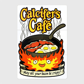 Магнитный плакат 2Х3 с принтом Calcifer cook в Белгороде, Полимерный материал с магнитным слоем | 6 деталей размером 9*9 см | Тематика изображения на принте: anime | bacon | calcifer | cook | eggs | studio ghibli | аниме | бекон | кальцифер | повар | студия дзибли | яйца