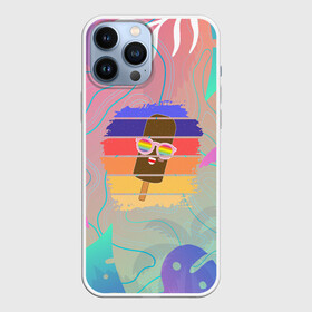 Чехол для iPhone 13 Pro Max с принтом Эскимо в Тропиках в Белгороде,  |  | bright colors | ice cream | palm trees | popsicle | popular | top | trending | tropics | в топе | в тренде | мороженое | пальмы | популярные | тропики | эскимо | яркие цвета