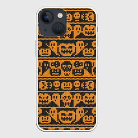 Чехол для iPhone 13 mini с принтом Свитер с тыквами в Белгороде,  |  | halloween | вязанный | вязаный | привидение | свитер | скелет | тыквы | узор | хэллоуин | череп