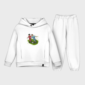 Детский костюм хлопок Oversize с принтом Маленькие футболисты в Белгороде,  |  | арт | дети | иллюстрация | спортсмены | футболисты