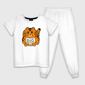Детская пижама хлопок с принтом Пушистый тигренок в Белгороде, 100% хлопок |  брюки и футболка прямого кроя, без карманов, на брюках мягкая резинка на поясе и по низу штанин
 | ani | baby | cat | kitten | kitty | little | new year | tiger | год тигра | детеныш | детские | дикая кошка | животные звери | киска | кот | котенок | маленький тигр | маленький тигренок | малыш | милые создания | мордочка