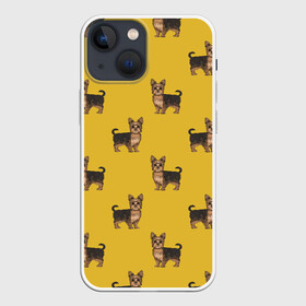 Чехол для iPhone 13 mini с принтом Йоркширский терьер паттерн в Белгороде,  |  | домашние животные | домашний питомец | йорк | йоркшик | йоркширский терьер | охра | паттерн | собаки | собачка