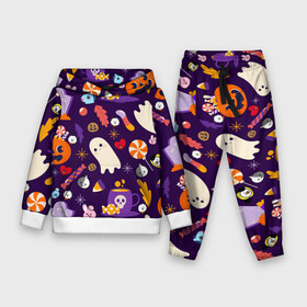 Детский костюм 3D (с толстовкой) с принтом HALLOWEEN BTS BT21 PATTERN | БТ21 БТС ХЕЛЛОУИН в Белгороде,  |  | Тематика изображения на принте: army | bangtan boys | bt21 | bts | bts stickers | chimmy | cooky | koya | mang | monster | rap monster | rapmon | rj | rm | shooky | tata | van | бтс | ви | джейхоуп | джонгук | реп монстр | стикеры bts | сюга | чимин | чин