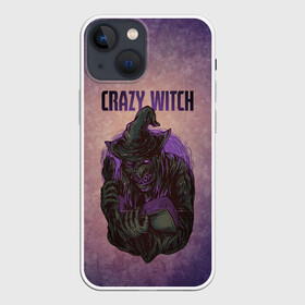 Чехол для iPhone 13 mini с принтом Crazy Witch в Белгороде,  |  | halloween | арт | ведьма | графика | мистика | праздник | ужасы | хэллоуин