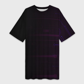 Платье-футболка 3D с принтом Технометрия в Белгороде,  |  | атмосфера | геометрия | математика | пурпур | фиолетовый