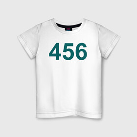 Детская футболка хлопок с принтом Игрок 456 в Белгороде, 100% хлопок | круглый вырез горловины, полуприлегающий силуэт, длина до линии бедер | Тематика изображения на принте: главный | игра | игрок | мужчина | персонаж