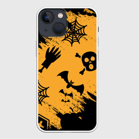 Чехол для iPhone 13 mini с принтом УЖАСТИК НА ХЭЛЛОУИН в Белгороде,  |  | bones | ghost | halloween | haloween | pumpkin | rip | skull | кости | приведение | призрак | рип | скелет | тыква | хеллоин | хеллоуин | хелоин | хелоуин | хоррор | хэллоин | хэллоуин | хэлоин | хэлоуин