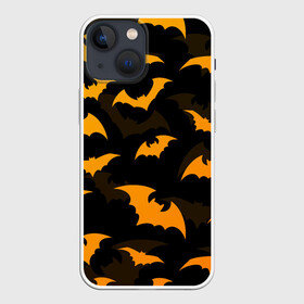 Чехол для iPhone 13 mini с принтом ЛЕТУЧИЕ МЫШИ НОЧЬ ХЕЛЛОУИН   HALLOWEEN NIGHT BATS в Белгороде,  |  | Тематика изображения на принте: bats | bones | ghost | halloween | night | pumpkin | skull | кости | летучие мыши | ночь | приведение | призрак | скелет | тыква | хеллоуин | хоррор | хэллоуин