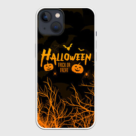 Чехол для iPhone 13 с принтом HALLOWEEN FOREST BATS | ЛЕТУЧИЕ МЫШИ В ЛЕСУ ХЕЛЛОУИН в Белгороде,  |  | bats | bones | ghost | halloween | pumpkin | skull | кости | летучие мыши | приведение | призрак | скелет | тыква | хеллоуин | хоррор | хэллоуин