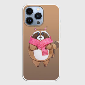 Чехол для iPhone 13 Pro с принтом акварельный енотик в Белгороде,  |  | Тематика изображения на принте: raccoon cartoon animal | акварель | детский | енот | мультипликационный персонаж | мультяшка | ребенок | рисунок