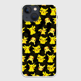 Чехол для iPhone 13 mini с принтом ПИКАЧУ ПАТТЕРН   PIKA PIKACHU в Белгороде,  |  | flash | pika | pika pika | pikachu | pokemon | аниме | детектив пикачу | молнии | пика | пикачу | покемон