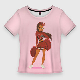 Женская футболка 3D Slim с принтом Черлидерша Ариана в Белгороде,  |  | ariana grande | pop | rap | rep | ариана гранде | исполнители | исполнитель | музыка | поп | попса | реп