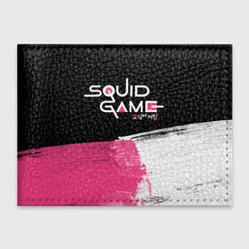 Обложка для студенческого билета с принтом SQUID GAME (LOGO) в Белгороде, натуральная кожа | Размер: 11*8 см; Печать на всей внешней стороне | Тематика изображения на принте: squid game | игра | игра в кальмара | кальмар | сериал