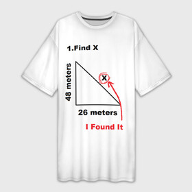 Платье-футболка 3D с принтом Как у Тома Холланда) в Белгороде,  |  | find x | i found x | мем | найти x | прикол | теорема пифагора | том холланд