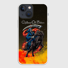 Чехол для iPhone 13 mini с принтом Children of Bodom | Skeleton on a horse в Белгороде,  |  | bodom | century media | children of bodom | fearless records | nuclear blast | skeleton on a horse | spinefarm records | бодом | дети озера бодом | дэниел фрэйберг | эспоо