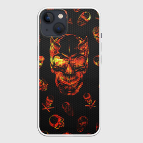 Чехол для iPhone 13 с принтом Огненные черепа | Carbon в Белгороде,  |  | carbon | fire | halloween | nofun | skull | огненные черепа | хелоуин | череп в огне