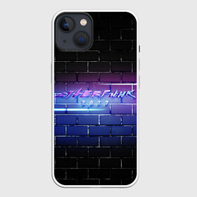 Чехол для iPhone 13 с принтом Cyberpunk 2077 | Neon в Белгороде,  |  | 2077 | cyberpunk | cyberpunk 2077 | neon | nofun | кирпич | надпись | надпись на стене