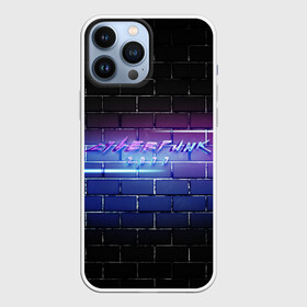 Чехол для iPhone 13 Pro Max с принтом Cyberpunk 2077 | Neon в Белгороде,  |  | 2077 | cyberpunk | cyberpunk 2077 | neon | nofun | кирпич | надпись | надпись на стене
