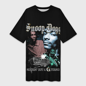 Платье-футболка 3D с принтом Snoop Doggy Dogg в Белгороде,  |  | black | calvin | dogg | gangsta | hip hop | music | rap | snoop | usa | гангстер | дог | крутой | музыка | рэп | снуп | сша | хип хоп