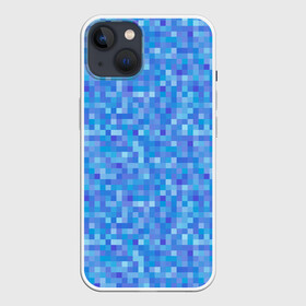 Чехол для iPhone 13 с принтом Голубая пиксель абстракция в Белгороде,  |  | pixel | pixel art | абстракция | пиксели | пиксель арт | пиксельный | синий