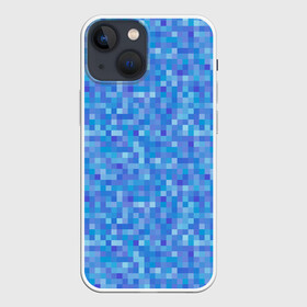 Чехол для iPhone 13 mini с принтом Голубая пиксель абстракция в Белгороде,  |  | pixel | pixel art | абстракция | пиксели | пиксель арт | пиксельный | синий