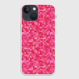 Чехол для iPhone 13 mini с принтом Цикламеновая пиксельная абстракция в Белгороде,  |  | pixel | pixel art | абстракция | красный | пиксели | пиксель | пиксель арт | пиксельный | розовый | цикламен