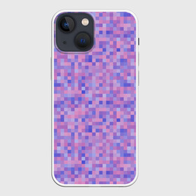 Чехол для iPhone 13 mini с принтом Сиреневая пиксельная абстракция в Белгороде,  |  | pixel | pixel art | абстракция | лиловый | пиксели | пиксель | пиксель арт | пиксельный | сиреневый